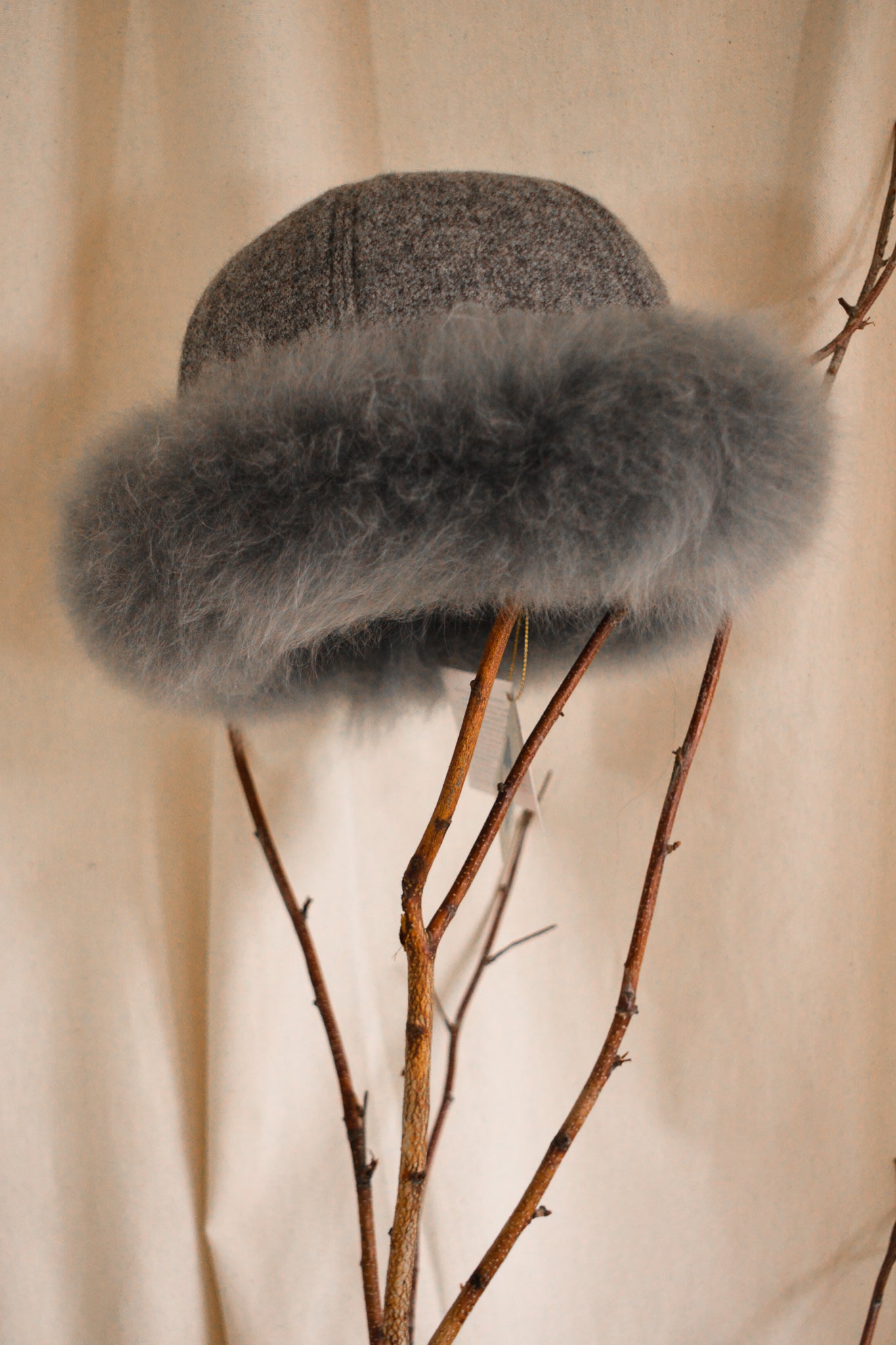 Alpaca Fur Bomber Hat Brown